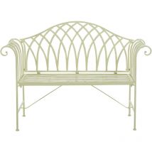 Beliani - Vintage Garden Bench Pistachio Light Green Metal Flared Armrests 2Seater Milazzo