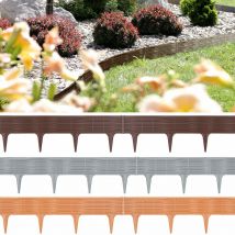 Flexible Plastic Lawn Border Flower Bed Edging UV-Resistant Weatherproof grau / 15,60m (de) - Deuba