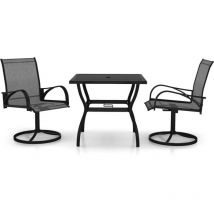 3 Piece Garden Dining Set Textilene and Steel vidaXL