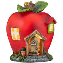 Thompson&morgan - Garden Fairy House Solar led Light Up Decorative Outdoor Ornament (Apple)