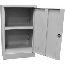 Armoire à étagères en acier à une aile avec serrure à clé - Gris - Garden Friend