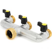 Sunxury - Garden Hose 3 Way Valve Heavy Duty Solid Brass 3 Way Garden Hose Splitter Nozzle Connector 3 Way Hose Splitter Valves For Garden Irrigation