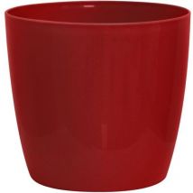 Glänzender Cache-pot - Garden Id - Glänzendes Rot Mit Rollen - 35 X 32 Cm - Keramikoptik - Wasserdicht - Einfache Bewegung