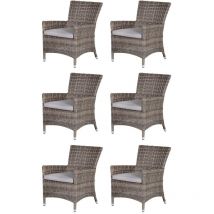 Garden Impressions - 6er-Set Diningsessel 'Costa', hellbraun