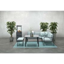 Dining-Ecklounge Petone inkl. Ecksofa, Bank und Tisch grau / mint - Garden Impressions