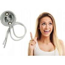 MIIDEX LIGHTING GU10 Lampenfassung – Keramik – 15 cm Kabel – Grau – 250V – 250°C