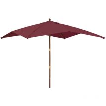 Torana - Garden Parasol with Wooden Pole Bordeaux Red 300x300x273 cm vidaXL