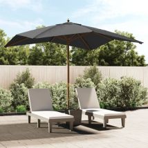 Garden Parasol with Wooden Pole Anthracite 300x300x273 cm vidaXL