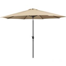 11ft Patio Umbrella Market Umbrellas with Push Button Tilt and Crank, Tan - Yaheetech