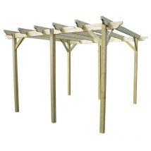 Garden Pergola 6 Posts - Wood - L180 x W720 x H270 cm - Light Green