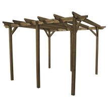 Rutland County Garden Furniture Ltd - Garden Pergola 6 Posts - Wood - L360 x W540 x H270 cm - Rustic Brown