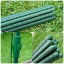 Garden Plant Stakes / Supports + Extension Connectors (Pack of 20 1.8m long x Ø11mm rods + 10 connectors)