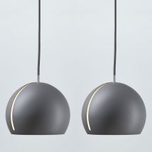 Wottes - Industrial Vintage Ceiling Pendant Light Metal Hanging Lamp Adjustable Chandelier for Kitchen Bedroom Hallway 2Pcs Grey