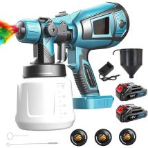 Garden spray guns,1000ML Cordless Fence Paint Sprayer HVLP Paint guns,3 Spray Patterns for Garden Car Fence Wall Decking Ceiling Painting+2x 3.0A