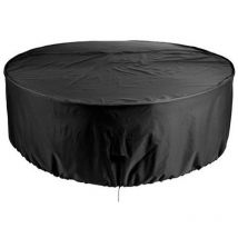 Muff - Garden Table Cover Round Furniture Cover Circular, Round Patio Furniture Covers, Waterproof Black Ø128x71CM