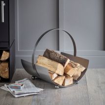 Garden Trading Classic Lodge Round Metal Log Carrier Holder Small Indoor