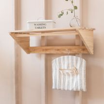 Garden Trading - Hambledon Wooden Laundry Shelf Natural Coat Hook Rack Hallway
