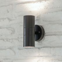 Regent Up Down Spot Mains Garden Wall Porch Light Carbon Grey - Garden Trading