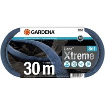 Kit tuyau Liano Xtreme 30m. Kit complet. Tuyau d'arrosage. Léger et très résistant. 13 mm. Pression de rupture 35 bar. Tuyau textile. (18477-20)