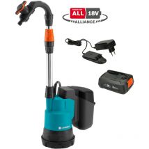 Pompe pour collecteur d'eau de pluie 2000/2 18V power for all. Prête à l'emploi avec outil, batterie et chargeur inclus. (14602-20) - Gardena