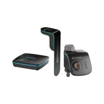 Gardena - Kit d'arrosage connecté smart Sensor Control : Boîtier smart Gateway - Capteur météo smart Sensor - Programmateur d'arrosage smart Water