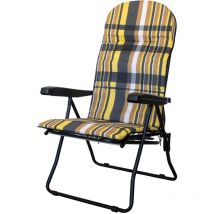 Carrello a Sfilo Sdraio Relax Reclinabile con Cuscino, Marrone - Gardenia