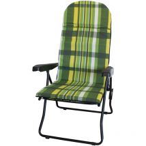 Carrello a Sfilo Sdraio Relax Reclinabile con Cuscino, Verde, 58,5 x 74 x 108 cm - Gardenia