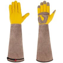 Tinor - Gardening Gloves with Forearm Protection for Men/Women, Durable Cowhide Leather Work Gloves for Gardener and Farmer