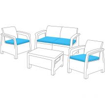 Gardenista - Replacement Cushions Set to fit Keter Allibert Corfu 4 Seater Garden Furniture, Turquoise