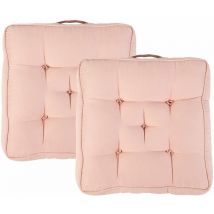 Loft 25 - Cojín Suelo Cuadrado para Meditación y Yoga 50x50 Tatami Cojines Asiento de Sofá y Sillas - Rosa humo (2 Pk)