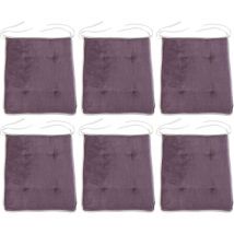 Loft 25 - Chair Seat Pad for Living Room, Dining Chair Tufted Seat Cushion, Slip Free Foam Pads for Kitchen Chairs - Purple (6pk)