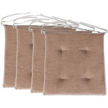 Chair Seat Pad for Living Room, Dining Chair Tufted Seat Cushion, Slip Free Foam Pads for Kitchen Chairs - Mocha (4pk) - Loft 25