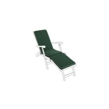 Cojín de Tumbona de Recambio con Correas de Seguridad para Exterior, Resistente Agua y Cómodo Cojín Plegable de Respaldo para Jardín, Verde