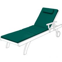 Gardenista - Coussin de chaise longue d'extérieur, Matelas transat confortable et pliable avec appui-tête, coussin de chaise longue de jardin - Vert