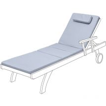 Gardenista - Coussin de chaise longue d'extérieur, Matelas transat confortable et pliable avec appui-tête, coussin de chaise longue de jardin - Gris