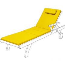Gardenista - Coussin de chaise longue d'extérieur, Matelas transat confortable et pliable avec appui-tête, coussin de chaise longue de jardin - Jaune
