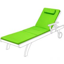 Gardenista - Coussin de chaise longue d'extérieur, Matelas transat confortable et pliable avec appui-tête, coussin de chaise longue de jardin
