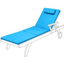 Gardenista - Coussin de chaise longue d'extérieur, Matelas transat confortable et pliable avec appui-tête, coussin de chaise longue de jardin - Turq