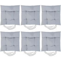 Coussins de chaise d'extérieur, 40x40x4 cm coussins de siège touffetés de jardin, coussins de siège résistants à l'eau avec attaches, coussins de