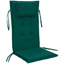 Coussins de chaise à dossier haut pour jardin, 120x50x4 cm coussins touffetés pliables avec attaches sécurisées, coussins de siège intérieur et