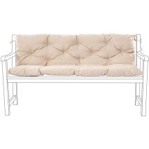 Coussins de banc et de dossier d'extérieur, coussin de banc 3 places résistant à l'eau, 150x50x5 cm coussins de banc doux et épais - Pierre