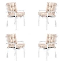 Gardenista - Coussins de chaise de jardin, coussin de siège avec coussins de dossier, coussins de chaise touffetés pliables, coussins de meubles