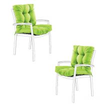 Coussins de chaise de jardin, coussin de siège avec coussins de dossier, coussins de chaise touffetés pliables, coussins de meubles d'extérieur avec