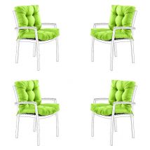 Gardenista - Coussins de chaise de jardin, coussin de siège avec coussins de dossier, coussins de chaise touffetés pliables, coussins de meubles