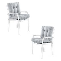 Coussins de chaise de jardin, coussin de siège avec coussins de dossier, coussins de chaise touffetés pliables, coussins de meubles d'extérieur avec