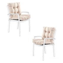 Coussins de chaise de jardin, coussin de siège avec coussins de dossier, coussins de chaise touffetés pliables, coussins de meubles d'extérieur avec