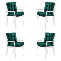 Gardenista - Coussins de chaise de jardin, coussin de siège avec coussins de dossier, coussins de chaise touffetés pliables, coussins de meubles
