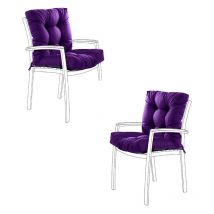 Coussins de chaise de jardin, coussin de siège avec coussins de dossier, coussins de chaise touffetés pliables, coussins de meubles d'extérieur avec