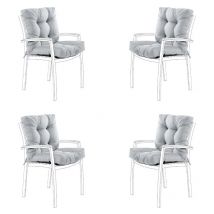 Gardenista - Coussins de chaise de jardin, coussin de siège avec coussins de dossier, coussins de chaise touffetés pliables, coussins de meubles
