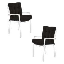 Coussins de chaise de jardin, coussin de siège avec coussins de dossier, coussins de chaise touffetés pliables, coussins de meubles d'extérieur avec